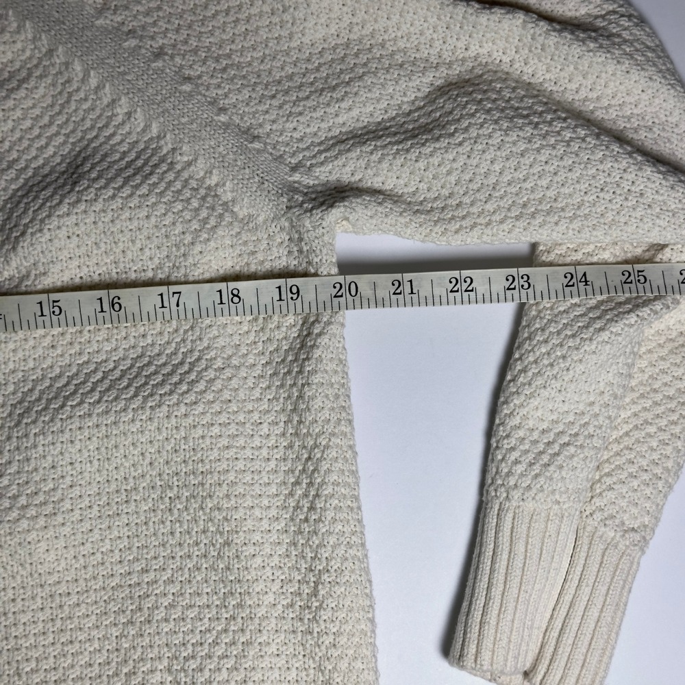 Old Navy Women's Loose Textured Knit Tunic Sweater Cotton Crewneck Cream Size S - Picture 6 of 7